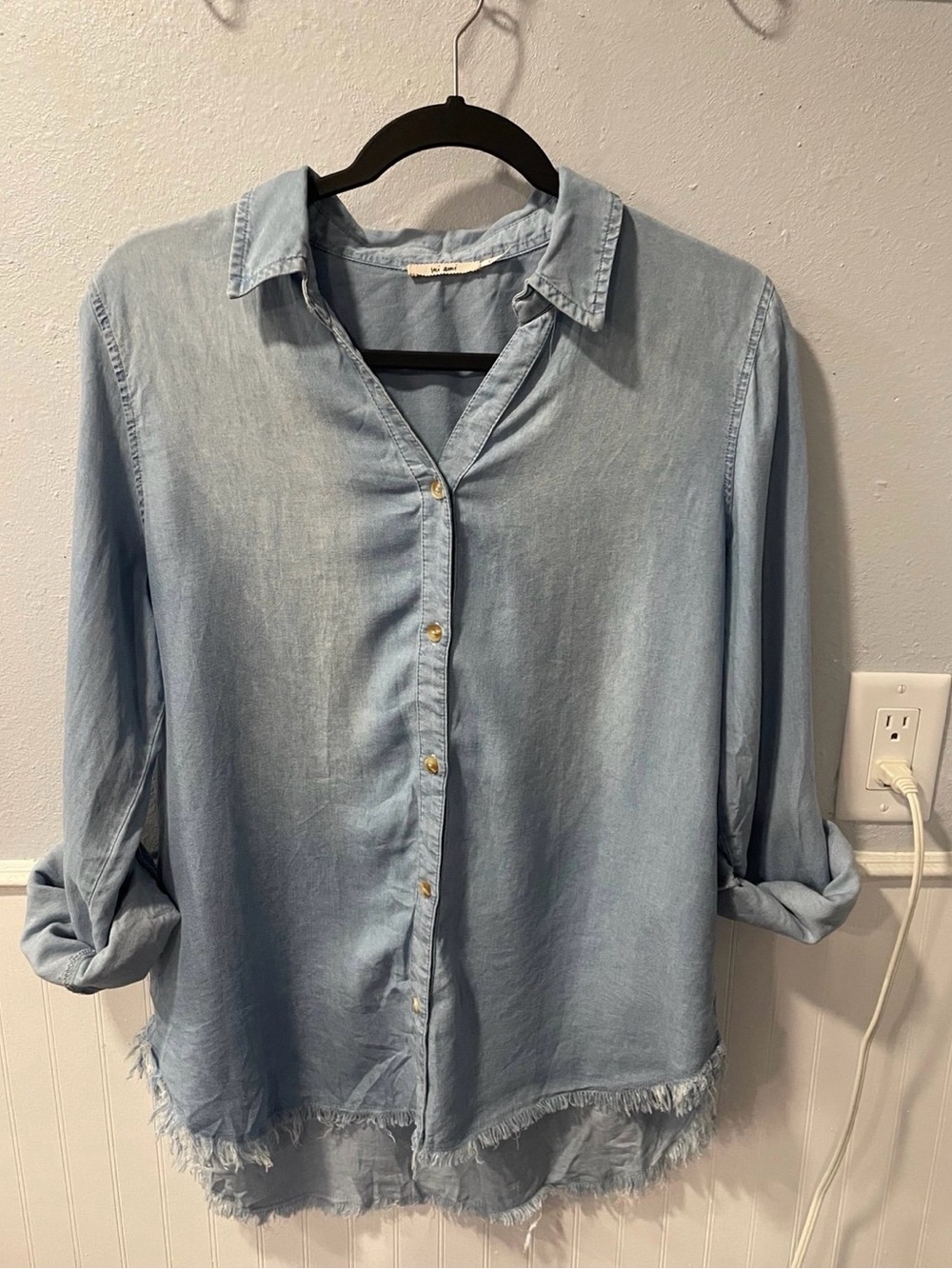 miami Light Blue Denim Button-Front Shirt